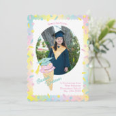 Cute Ice Cream Graduation Announcement Photo Einladung (Stehend Vorderseite)