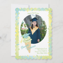 Cute Ice Cream Graduation Announcement Photo Einladung