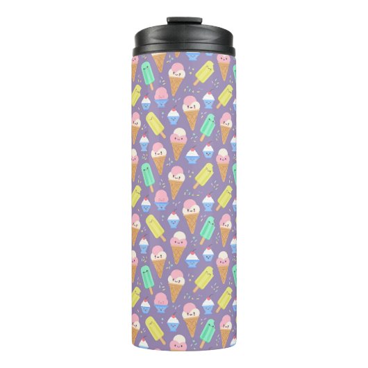 Cute Ice Cream Pattern – Adorable Frozen Treat Thermosbecher (Vorderseite)