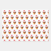 Cute Ice Cream Wrapping Paper – Trio of Gelato Cup Geschenkpapier Set (Vorderseite 3)