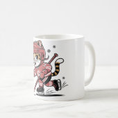 Cute Ice Hockey Cat Player – Fun Sports Cartoon De Kaffeetasse (VorderseiteRechts)