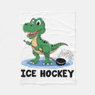 Cute Ice Hockey Player Sports Play Game  Fleecedecke