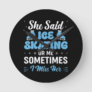 Cute Ice Rink Synchronized ruft an Runde Wanduhr