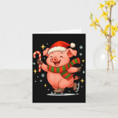 Cute Ice Skating G Funny Santa Christmas Holiday Karte (Gelbe Blume)