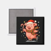 Cute Ice Skating G Funny Santa Christmas Holiday Magnet (Vorderseite/Rückseite)