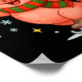 Cute Ice Skating G Funny Santa Christmas Holiday  Poster (Ecke)