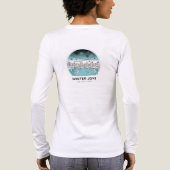 Cute Ice Skating Winter Village Scene Snowy Lights Tri-Blend Shirt (Rückseite)
