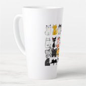 Cute Illustrated Cat Squad on Black Background Milchtasse (Linke Ecke)