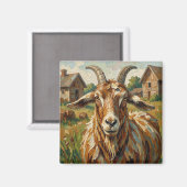Cute Impastos Farm Animal Goat   Magnet (Vorderseite/Rückseite)