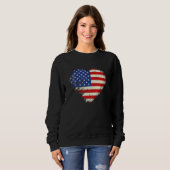 Cute Independence Free Day July 4th American Flag  Sweatshirt (Vorne ganz)