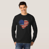 Cute Independence Free Day July 4th American Flag  T-Shirt (Vorne ganz)