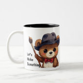 Cute Inspiring Bear Design Invent Make Something Zweifarbige Tasse (Links)