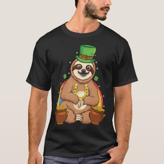 Cute Irish sloth shamrock st Patrick's day sloth T-Shirt (Vorderseite)