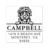 Cute Irish Wolfhound Custom Dog Address Stamp Permastempel (Design)