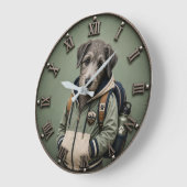 Cute Irish Wolfhound Puppy Große Wanduhr (Winkel)