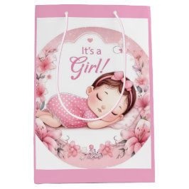 Cute It’s a Girl Baby Announcement  Mittlere Geschenktüte
