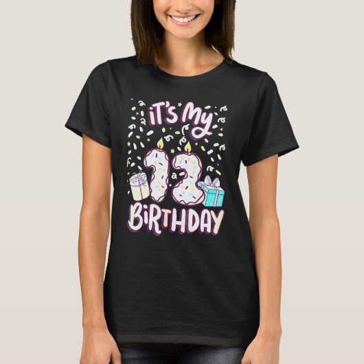 Cute It S My 12th Birthday Cake Donut 12 Year Old  T-Shirt (Vorderseite)