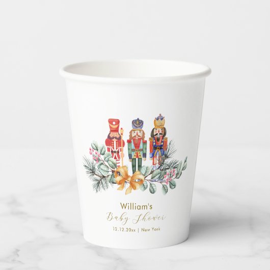 Cute It's Cold Outside Nutcracker Baby Shower  Pappbecher (Rückseite)