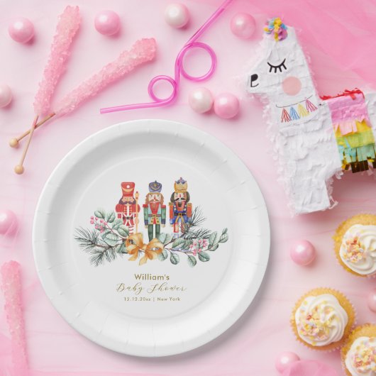 Cute It's Cold Outside Nutcracker Baby Shower  Pappteller (Party)