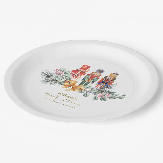 Cute It's Cold Outside Nutcracker Baby Shower Pappteller (Schrägansicht)