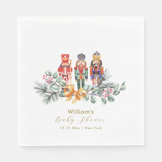 Cute It's Cold Outside Nutcracker Baby Shower  Serviette (Vorderseite)