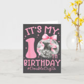 Cute It's My 10th Birthday Girl Coquette Bow Disco Karte (Gelbe Blume)