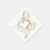 Cute Ivory Coquette Bow Baby Shower Serviette (Ecke)
