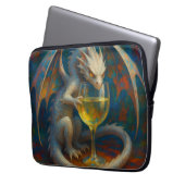 Cute Ivory Dragon & White Wine Fantasy Art Laptopschutzhülle (Vorderseite Links)