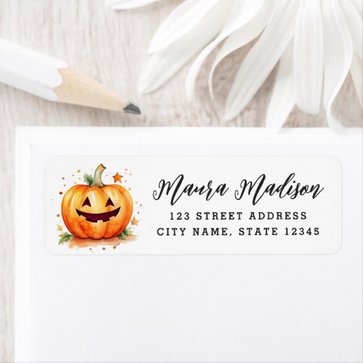 Cute Jack o lantern Halloween return address (Insitu)