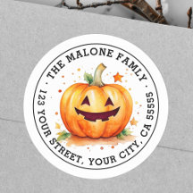 Cute Jack-o-lantern Halloween return address
