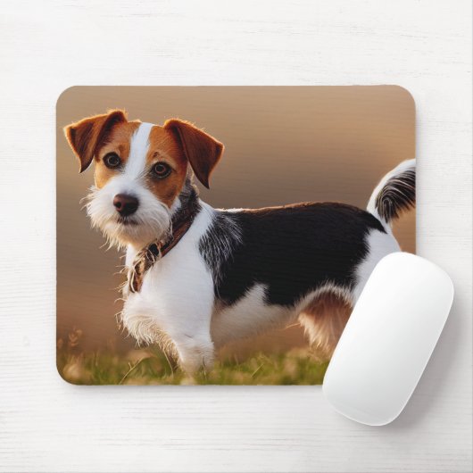 Cute Jack Russel Terrier Dog Photograph Mousepad (Mit Mouse)