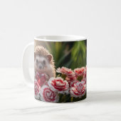 Cute January Hedgehog with Garnet Heart Kaffeetasse (Vorderseite Links)