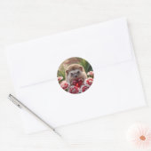 Cute January Hedgehog with Garnet Heart Runder Aufkleber (Umschlag)