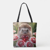 Cute January Hedgehog with Garnet Heart Tasche (Rückseite)