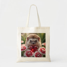 Cute January Hedgehog with Garnet Heart Tragetasche