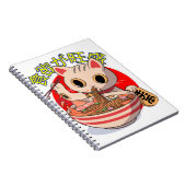 Cute Japanese Cat Eating Noodles with Chopsticks Notizblock (Rechte Seite)