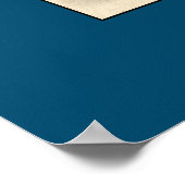 Cute Japanese Kokeshi Doll Dressed in Blue Poster (Ecke)