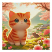 cute Japanese orange tabby cat Poster (Vorderseite)