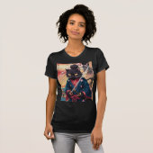 Cute Japanese Samurai Cat  T-Shirt (Vorne ganz)