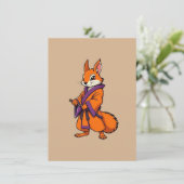 Cute Japanese Samurai Squirrel Dankeskarte (Stehend Vorderseite)