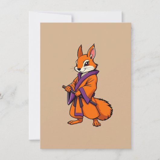 Cute Japanese Samurai Squirrel Dankeskarte (Vorderseite)