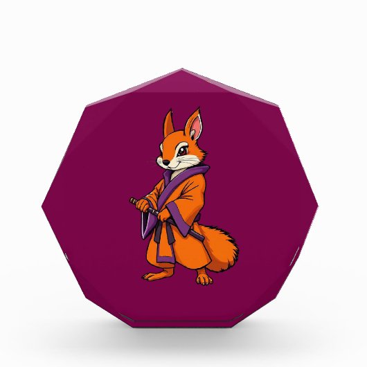 Cute Japanese Samurai Squirrel Fotoblock (Vorderseite)