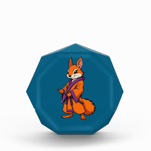 Cute Japanese Samurai Squirrel Fotoblock (Vorderseite)