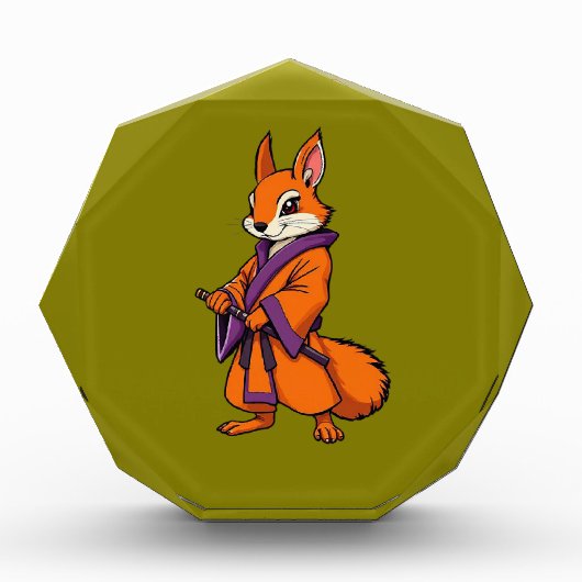 Cute Japanese Samurai Squirrel Fotoblock (Vorderseite)