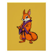 Cute Japanese Samurai Squirrel Poster (Vorderseite)