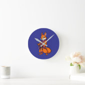 Cute Japanese Samurai Squirrel Runde Wanduhr (Zuhause)