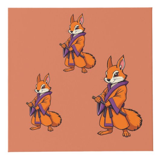 Cute Japanese Samurai Squirrel Würfel (Rechts)