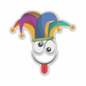 Cute Jester Sticker – Fun Medieval Fool for Laptop (Vorderseite)