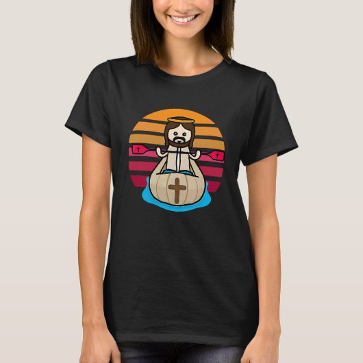 Cute Jesus Kayaking  1 T-Shirt (Vorderseite)