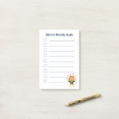 Cute Juggler Lion Kid Weekly Goals Notes Post-it Klebezettel (Auf Schreibtisch)